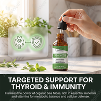 AegleWell OEM Gouttes liquides de mousse de mer 1000mg par dose Soutien de la thyroïde Renforceur immunitaire Sans gluten Végétalien Herbes naturelles Adulte