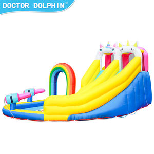Doctor Dolphin Château gonflable multifonctionnel portable de grande taille coloré spécial pour enfants <span class=keywords><strong>avec</strong></span> toboggan aquatique et trampoline - Product Image 3