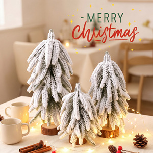Adorno navideño <span class=keywords><strong>de</strong></span> árbol <span class=keywords><strong>de</strong></span> Navidad con efecto <span class=keywords><strong>de</strong></span> nieve para escritorio, árbol <span class=keywords><strong>de</strong></span> Navidad tipo torre, árbol <span class=keywords><strong>de</strong></span> cedro, mini árbol <span class=keywords><strong>de</strong></span> Navidad <span class=keywords><strong>de</strong></span> PE - Product Image 4