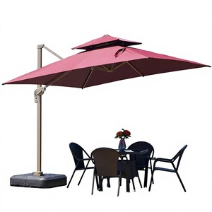 <span class=keywords><strong>Parasol</strong></span> d'extérieur moderne et minimaliste en aluminium avec éclairage LED pour cour, balcon et aménagements de mobilier extérieur - Product Image 2