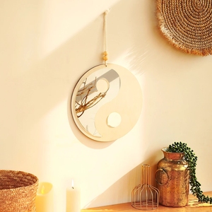 <span class=keywords><strong>Miroir</strong></span> mural en bois Yin & Yang <span class=keywords><strong>Feng</strong></span> <span class=keywords><strong>Shui</strong></span> pour salon, décoration d'intérieur, nouvelle collection - Product Image 2