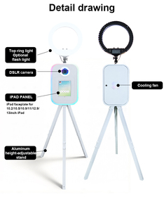 Statif Segitiga <span class=keywords><strong>iPad</strong></span> Photo Booth 10.2 11 12.9 13 Inch Casing Logam dengan Lubang Kamera Flight Case untuk Sewa Pesta Pernikahan - Product Image 3