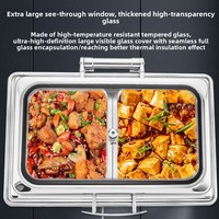 Modèle exclusif transfrontalier de style chinois 01 – Réchaud de buffet commercial en acier inoxydable doré plaqué or, chauffage à l'alcool