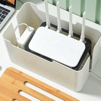 Boîte de rangement pour routeur avec couvercle en bambou Boîte de jonction en bois Wifi sans fil TV Set-Top Box