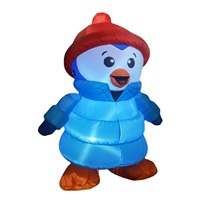 Décoration gonflable de Noël, pingouin mignon de 1,8 mètre en doudoune, jouet gonflable pour une utilisation en intérieur et en extérieur
