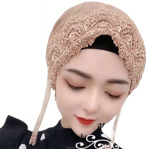 Nouveau turban élégant pour femme en soie artificielle unie, avec nœud pré-noué, respirant et écologique, vente en gros - Product Image 3