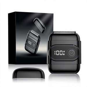 Mini <span class=keywords><strong>rasoir</strong></span> électrique compact à mouvement alternatif, étanche, pour rasage de <span class=keywords><strong>barbe</strong></span>, utilisation humide et sèche, rechargeable, avec écran LED - Product Image 1