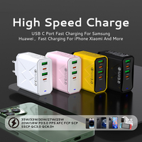 Anpassbares 4-Port 2USB+2Type-C PD 25W QC3.0 Schnell-Ladegerät USB-Wandladegerät mit OTP/OV-Schutz für Kopfhörer