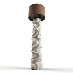 Sculptural Wavy Floor Lamp, Minimalist Resin <b>Standing</b> Lamp, Wabi Sabi Decorative Floor Light for Living Room Hotel Villa - Product Image 2