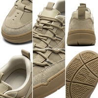 Baskets basses en daim pour hommes à semelle épaisse, décontractées, respirantes, légères, antidérapantes, confortables, beige, OEM