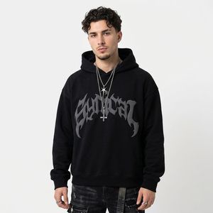 Felpe con Cappuccio da Uomo con Stampa Grafica Oversize Streetwear con <span class=keywords><strong>Font</strong></span> Gotico e Logo Personalizzato Multicolore all'Ingrosso - Product Image 2