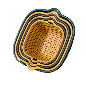 Oneup — ensemble de 6 pièces de panier de cuisine à Double couche pour les légumes et les fruits, à usage domestique, multifonctionnel, carré