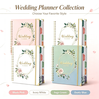 Carnet de mariage/agenda JAME 2027 personnalisé avec impression par transfert, feuille d'or rose, couverture rigide thermique en spirale, couverture en PP, feuilles mobiles