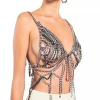 Modisches Volldiamant-Quasten-Bikini-Set Übertriebener sexy Strands chmuck mit Zahlen form für Holiday Sparkle