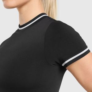 เสื้อยืดผู้หญิงสำหรับฤดูร้อน แห้งเร็ว ชุดกีฬา กระชับรูปร่าง สวมใส่สบาย ออกกำลังกาย รับสกรีนโลโก้ เสื้อยืดแขนสั้น - Product Image 6