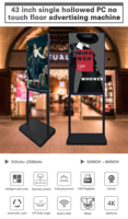 Desain baru Super ramping 43 \ "49 \" 55 ", iklan dalam ruangan berdiri layar LCD Android OS gratis CMS & Server Cloud untuk penggunaan di Mall
