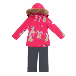 Children Autumn Winter Ski Suit Kids Suppliers For Boys Fur Hoodie Thick Warm Cotton-padded Clothes Hooded Outerwear Teenage