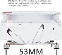 Thermalright AXP90-X53 White Low Profile ITX CPU Air Cooler avec Slim PWM Fan Low Noise 22.4dba pour AM4/AM5/Intel