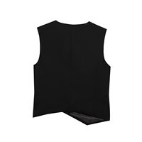 Ensemble femmes 2025 nouveau deux-pièces mode Joker sans manches col en V gilet court veste + dames mode pantalon large costume