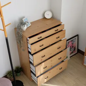 Espacioso espacio de almacenamiento Color nogal Unidad organizadora de cofre de 5 cajones para muebles de dormitorio-Fabricante al por mayor - Product Image 4