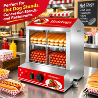 Promotion : Cuiseur vapeur électrique pour hot-dogs et chauffe-pains en acier inoxydable, à température réglable, avec robinet d'eau, efficacité énergétique A++