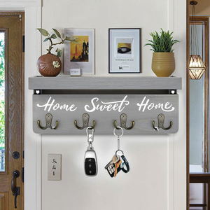 Porta chiavi e posta a <span class=keywords><strong>parete</strong></span> portachiavi in legno rustico porta posta in legno con 4 doppia chiave per ingresso - Product Image 6