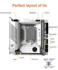 Carte mère de jeu JGINYUE <span class=keywords><strong>B760I</strong></span> Snow Dream Mini ITX, prise en charge DDR4, double mémoire, Intel pour processeurs de la série LGA 1700, nouvelle carte mère de bureau - Product Image 4