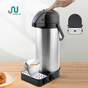 Offres Spéciales famille acier inoxydable Double paroi théière café Thermos fiole à vide pressage à la main Thermos Airpot - Product Image 1