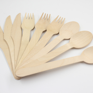 Jimao 160mm <span class=keywords><strong>en</strong></span> gros jetable couteau <span class=keywords><strong>en</strong></span> <span class=keywords><strong>bois</strong></span> fourchette cuillère écologique compostable pour la fête - Product Image 2