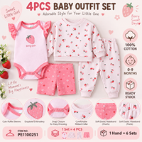 Ensemble de 3 bodys bébé 100 % coton imprimés à manches courtes pour 0-9 mois – Vente en gros, styles variés