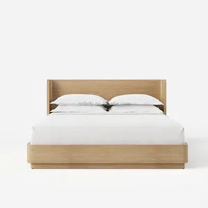 豪华热卖现代酒店大床美式实木床卧室家具面板平台床