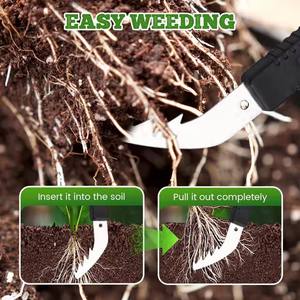Stainless Steel Hand Weeder <b>Sickle</b> Portable Manual Weeding <b>Tool</b> Garden Lawn Weed Puller Remover Knife for Yard Patio - Product Image 6