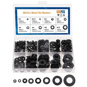 Juego de Arandelas Planas de Nylon, 500 Piezas, M2 M2.5 M3 M4 M5 M6 M8 M10, Métricas DIN2093, Elementos de Fijación - Product Image 1