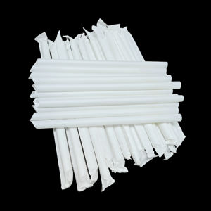 Pailles à boba épaisses en PLA biodégradable et écologiques, blanches, emballées individuellement - Product Image 5