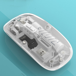 Hot Sale Transparent Dual Mode Mouse Silent Rechargeable Wireless With Power Display For <b>Office</b> Gaming - Product Image 2