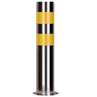 Poteau de stationnement pliable en acier inoxydable argenté, antivol, anti-collision, réflecteur prismatique haute intensité