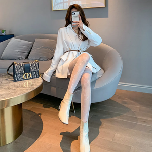 KT-T250007 Collant <span class=keywords><strong>a</strong></span> <span class=keywords><strong>Rete</strong></span> di Lusso con Logo Personalizzabile per Donna, <span class=keywords><strong>Calze</strong></span> con Stampa <span class=keywords><strong>a</strong></span> Lettere, Design Popolare alla Moda - Product Image 6