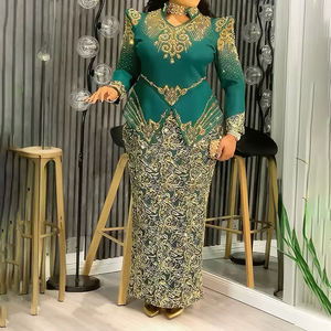 <span class=keywords><strong>Abiti</strong></span> <span class=keywords><strong>da</strong></span> Sera Maxi per Donne Africane <span class=keywords><strong>Taglie</strong></span> Forti con Ricamo 3D Ecologico Vintage Moda Primaverile Aderenti a Vita Alta - Product Image 3