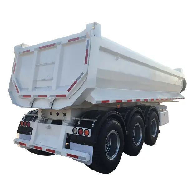 شاحنة مقطورة ذات سعة تحميل عالية 3 محاور ، شاحنة قلابة مصنوعة في الصين لنقل البضائع والرمال