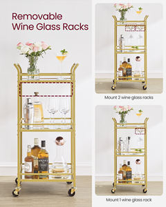 <span class=keywords><strong>VASAGLE</strong></span> Mobile Home Chariot <span class=keywords><strong>de</strong></span> Bar Chariot <span class=keywords><strong>de</strong></span> Service Chariot <span class=keywords><strong>de</strong></span> <span class=keywords><strong>Cuisine</strong></span> avec Casier à Vin Support en Verre Chariot <span class=keywords><strong>de</strong></span> Bar - Product Image 4