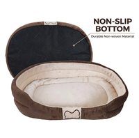 Lit pour chien en peluche super doux, ensemble de 3 pièces, luxe, imprimé en sérigraphie, fond antidérapant, lavable, pour chiens