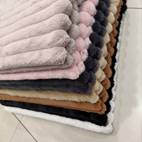 Tissu en velours recyclé pour la maison, en fourrure de lapin, jacquard, polaire, peluche pour vêtements, tissu en peluche