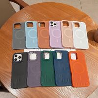 Coque de téléphone magnétique de refroidissement anti-chute de luxe pour Apple 15Promax trou en nid d'abeille Iphone16Plus/14/13 en TPU