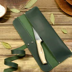 कस्टम शेफ चाकू धारक पोर्टेबल पु चमड़े के शेफ चाकू रोल बैग यात्रा उपहार चाकू केस