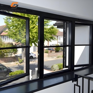 Fenêtres GS en aluminium économes en énergie Low-E Double vitrage trempé à coupure thermique Isolation domestique Fenêtres à battant à impact - Product Image 5