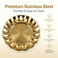 Assiettes de présentation européennes en acier inoxydable de 18-30 cm, dorées, argentées ou noires, pour la décoration de mariage