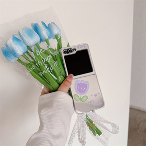 Funda de teléfono plegable de tulipán rosa con espejo a prueba de golpes adecuada para Samsung <span class=keywords><strong>Galaxy</strong></span> <span class=keywords><strong>Zflip</strong></span> 6 Flip 4 <span class=keywords><strong>3</strong></span> 5 - Product Image 6