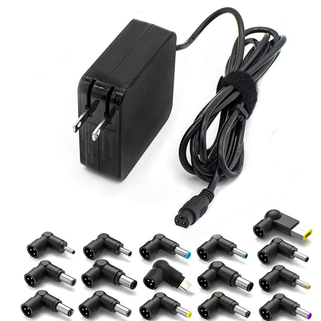 100W Universal Interchangeable Plug Power Adapter US EU UK 3A 5A 9V 15V 20V 12V 5V Type C Power Adapter With 13 Detachable Plugs