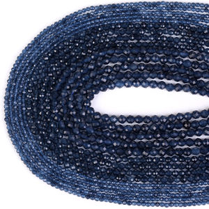 AsVrai U 2 <span class=keywords><strong>3</strong></span> 4mm प्राकृतिक पहलू वाले नीले नीलमणि पत्थर, आभूषण बनाने के लिए DIY कंगन बालियां सहायक उपकरण बनाने के लिए ढीले स्पेसर मोती - Product Image 4