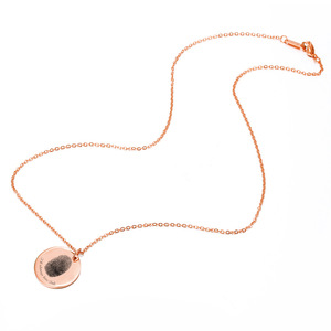 Collier personnalisé en acier inoxydable avec <span class=keywords><strong>empreinte</strong></span> <span class=keywords><strong>digitale</strong></span> et chaîne à maillons, plaqué or rose, pour femme - Idéal pour le dropshipping de bijoux DIY - Product Image 4